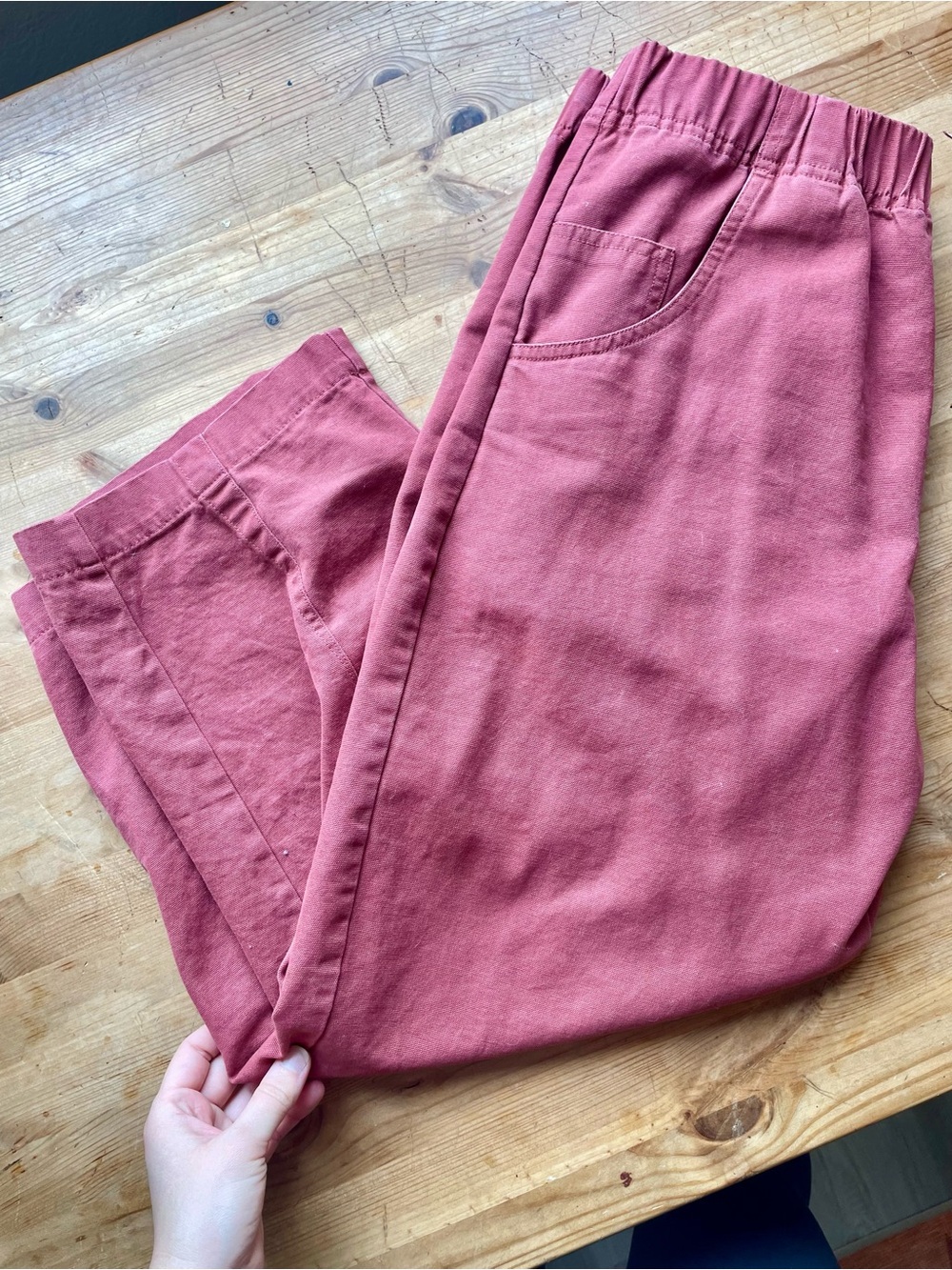 Universal Thread Mid Rise Barrel Leg Cotton Twill Pull On Pants